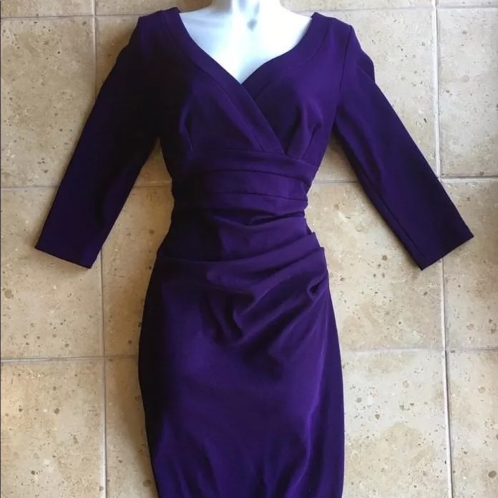 DIVA Purple Violet Wiggle Sheath Dress M L 8 10